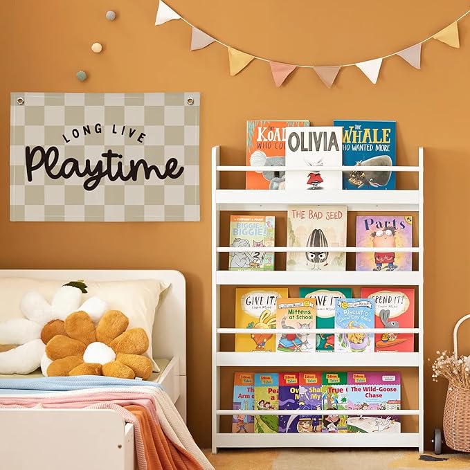 Playroom Wall Decor, Long Live Playtime Banner, Playroom Wall Decor Boy Nursery Decor, Checkered Canvas Banner Wall for Playroom Toddler Room, Boys Girls Kids Room,Classroom ，playtime