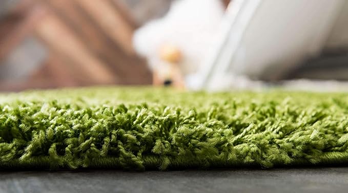 Unique Loom Solid Shag Collection Area Rug (8' x 11' Rectangle, Grass Green)