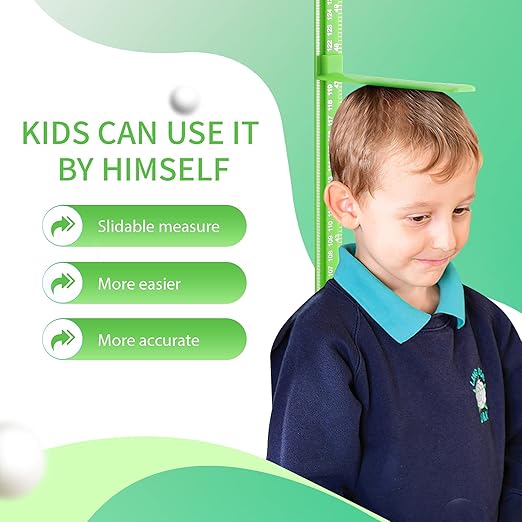 Height Measurement for Wall, Children Adult Height Measurement Rod, 3D Removable Growth Height Stick, Wall Mounted Splicing Height Ruler for Kids Baby Nursery 79 inch (Green)