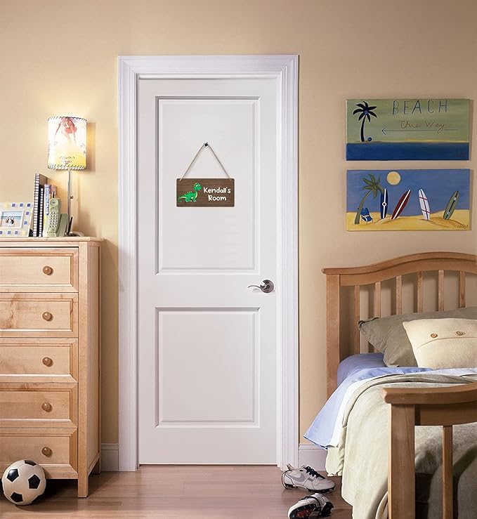Custom Name Dinosaur Wooden Wall Decor, Personalized Wood Dino Sign for Boys Kids Nursery Bedroom Playroom Room Decorations
