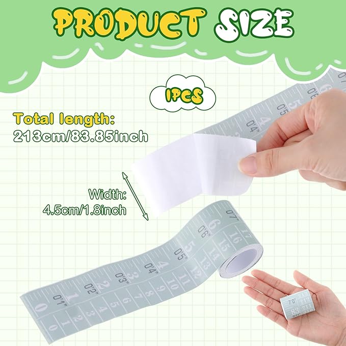Tatuo 1 Pcs Growth Chart Wall Labels Height Indicator Tape Ruler Growth Chart Decor Height Indicator Adhesive Ruler for Home Room Measuring (Green)