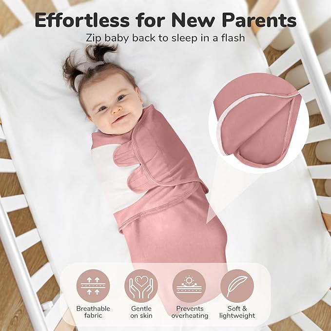 Mama Cheetah Baby Swaddle Blanket with Zipper, Newborn Swaddle Sack, Baby Swaddles Sleep Sack 0-3 Months, Baby Swaddle Wrap for Baby Boy & Girl, 3-Pack