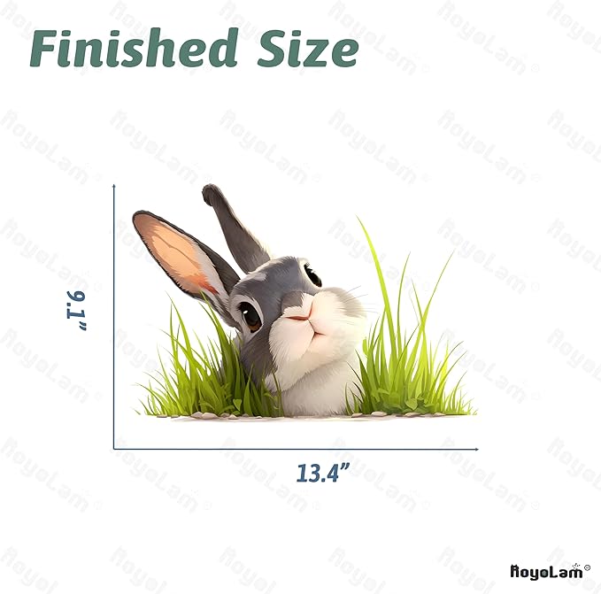 Baby Bunny Rabbit Wall Decals Removable Animal Vinyl Stickers for Nursery Kids Bedroom and Playroom Decor Peel and Stick Wall Art