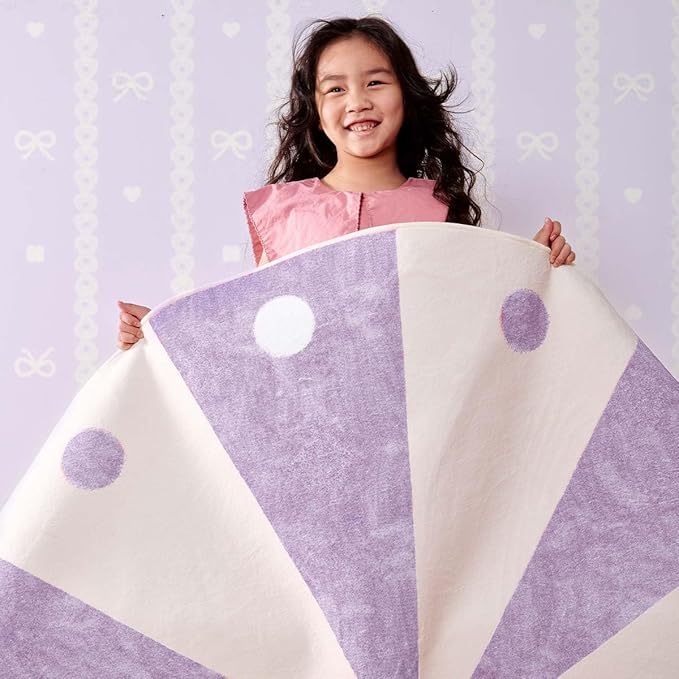 jinchan 5ft Round Rug Lilac Purple Washable Fun Cute Playroom Mat Non Slip Cheerful Circle Cool Rug Soft Cozy Low-Profile Playful Carousel Throw Carpet for Kids Gift Teens Dorm Entryway Bedroom
