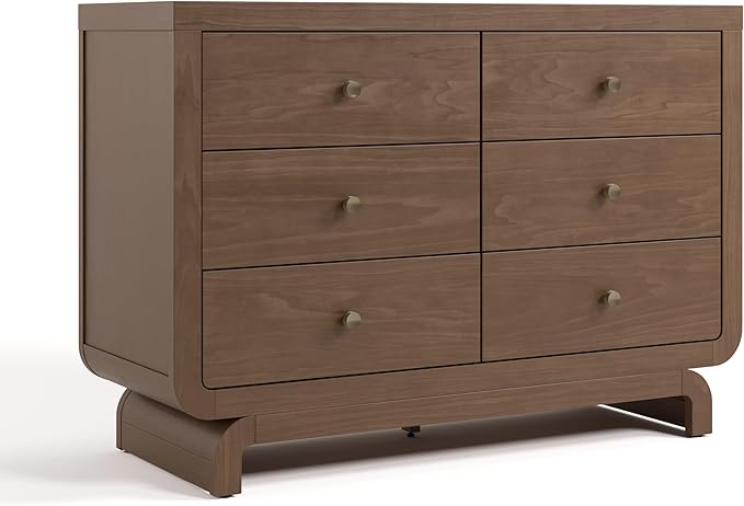 Storkcraft Santorini 6 Drawer Double Dresser (Hazelnut) - GREENGUARD Gold Certified, Interlocking Drawer System, Dresser Drawer Organizer for Kids Bedroom