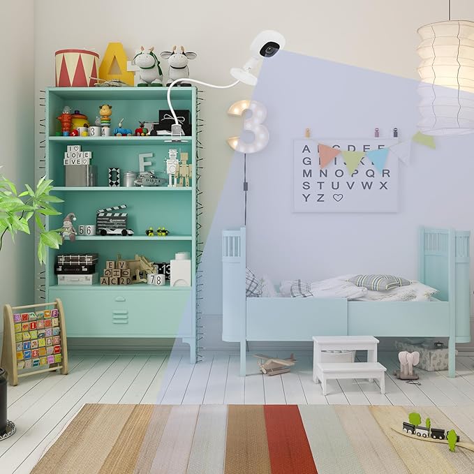 15.7in Flexible Baby Monitor Mount Compatible with Nanit Pro Smart Baby Monitor & Flex Stand, Also for Cameras with 1/4 Screw Mount 360° Adjustable Long Gooseneck Arm for Crib, Dresser, Shelf