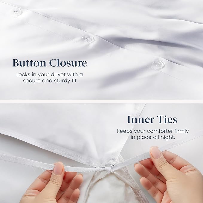 Ella Jayne Duvet Cover Queen Size (3 Pieces), 100% Cotton Percale, Full/Queen, Soft, Breathable & Lightweight, Including Duvet Cover (1 Piece) 90 x 90 Inches with 2 Pillow Shams (Stone Design)