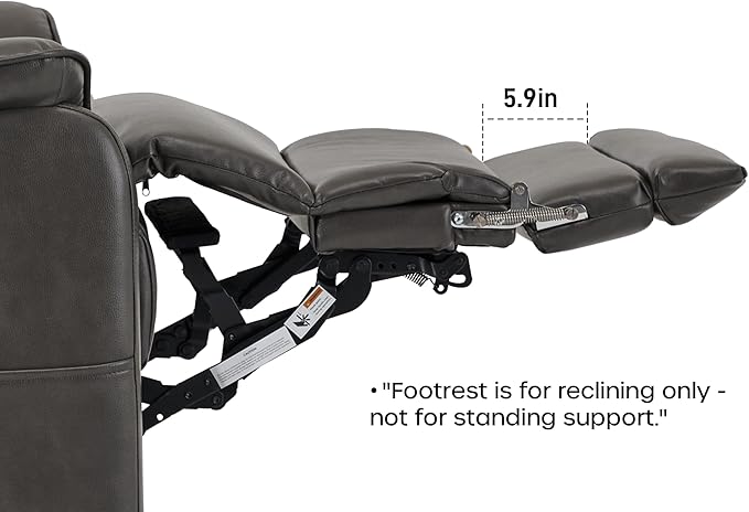 DYNOX 400 LBS Big Tall Man Large-Wide Power Dual Motor Lift Recliners Chairs for Elderly, Lay Flat Lift Chair with Infinite Positions, Heat & Massage, Extended Footrest (9298L,Faux Leather,Grey)