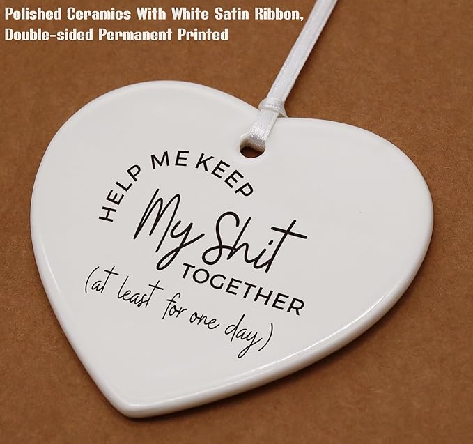 Heart Shaped Christmas Ornament-Bridesmaid Proposal Gift from Bride-Help Me Keep My Shit Together Bridal Shower Wedding Bachelorette Party Present for Her Women Keepsake Decor