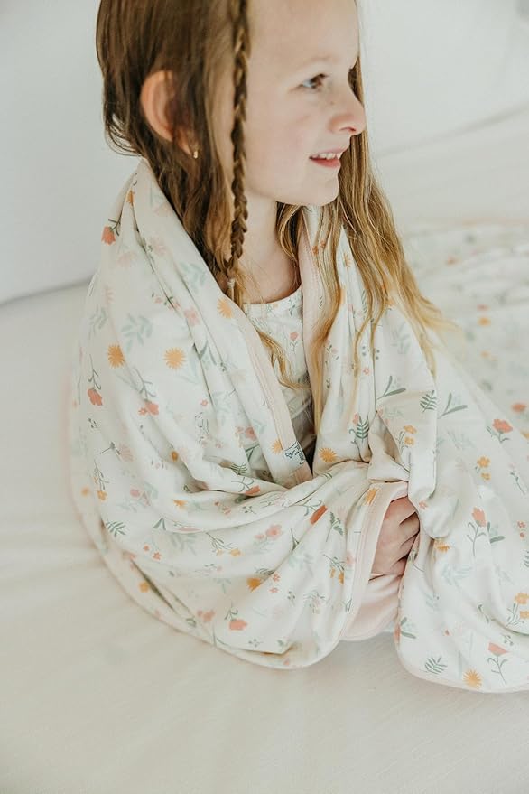Copper Pearl Three-Layer Baby Blanket: Soft Baby Quilts for Boys and Girls | Breathable, Cozy, Toddler Blanket | Baby Quilt for Newborns | 46x46 Premium Polyester/Rayon | Mabel