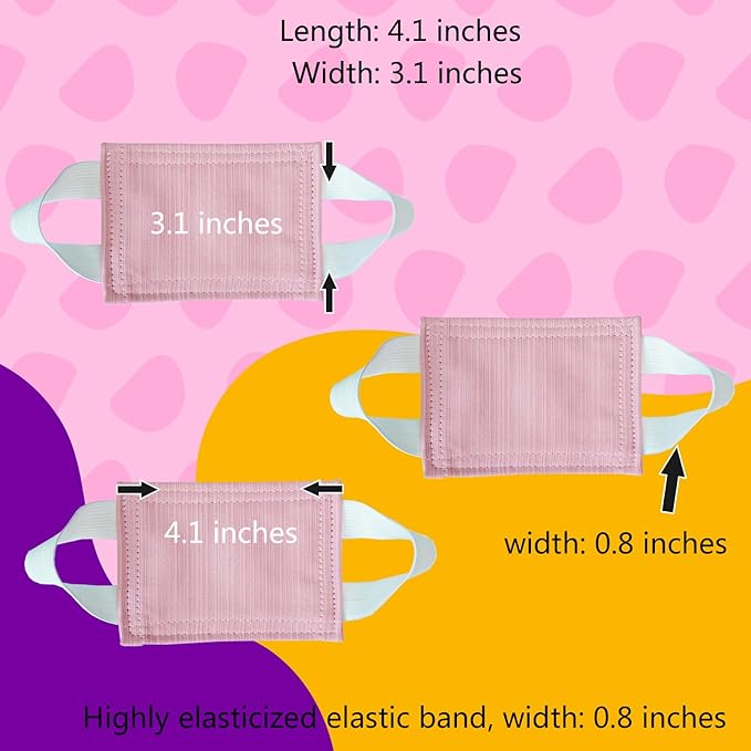 Door Silencer, Quiet Door Closer Cushion, Padded Door Latch Cover for Nursery, Baby, Light Sleepers Noise Reduced Prevent from Locking for Toddler Safety - 4.1 x 3.1 inch, Pink, Pack-3
