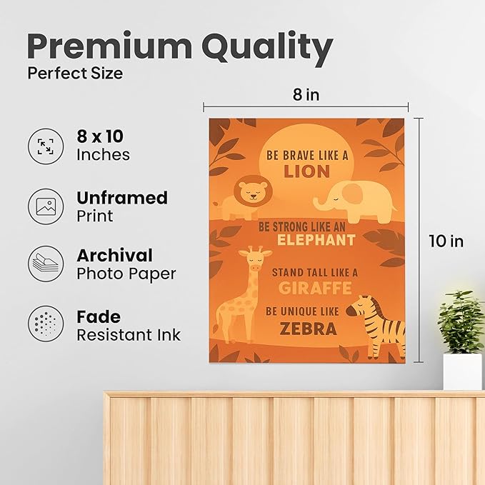 ZUKIY Safari Animal Affirmation Print - Jungle Nursery Wall Decor - Safari Nursery Decor for Boys and Girls - Animal Wall Art - Baby Pictures for - Woodland Poster