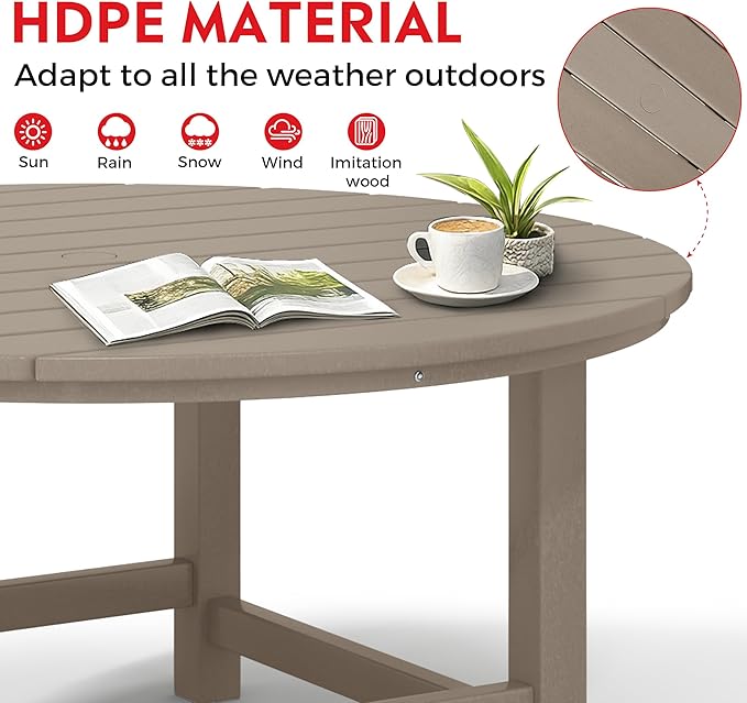 Costaelm Kids Dinner Table, Toddler Play Desk Student Desk Outdoor Childrens Picnic Tables for Children Arts & Crafts, Snack Time, Multi-Activity Table for Ages 2-8 in Home/Outside, Weathered Wood
