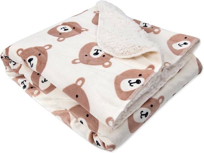 Baby Essentials Sherpa Fleece Baby Blanket 35x30 – Super Soft, Warm Reversible Baby Blankets for Newborns, Infants, Toddlers, and Nursery