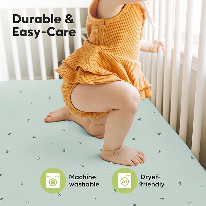 KeaBabies 2-Pack Baby Crib Sheets for Boys, Girls - 52x28 Viscose Derived from Bamboo Toddler Bed Sheets Neutral, Fitted Crib Mattress Cover for Standard Baby Bedding, Soft & Cozy (Bunnies)