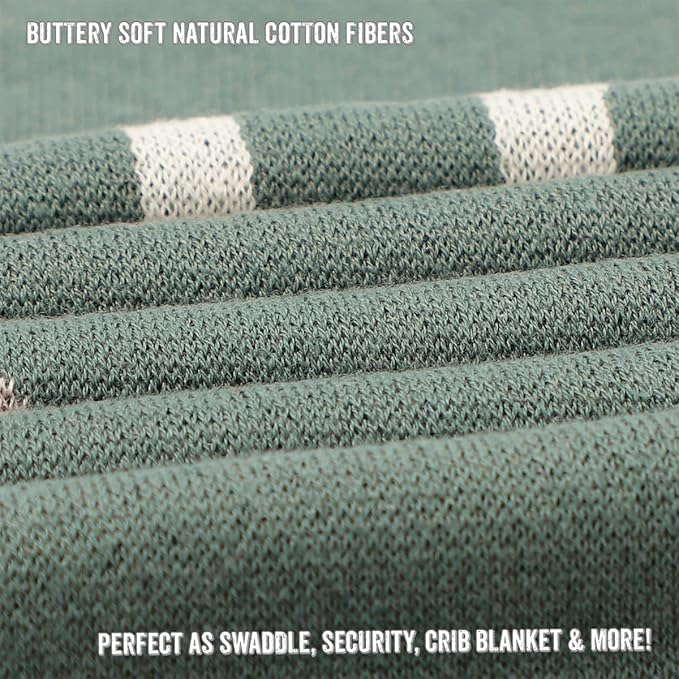 Receiving Blanket for Baby Girls and Boys 100% Cotton Buttery Soft Cozy Receiving Swaddle Crib Stroller Blanket for Shower Gift Registry for Newborns, Infants, Toddlers (Unicorn - Sage)