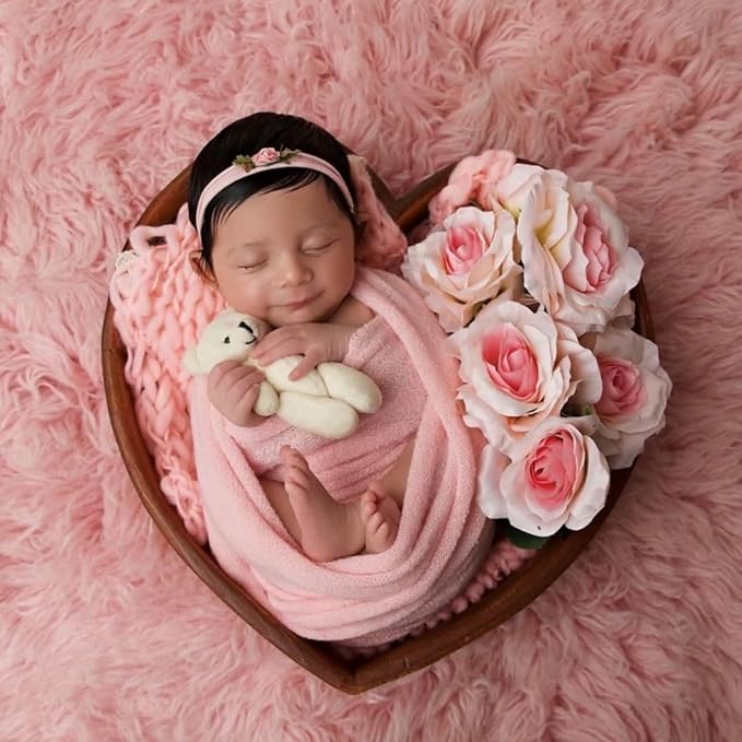 Newborn Posing Wrap Newborn Photography Props Soft Stretch Knit Blanket Handmade Wrap for Baby Boys Girls Photoshoot