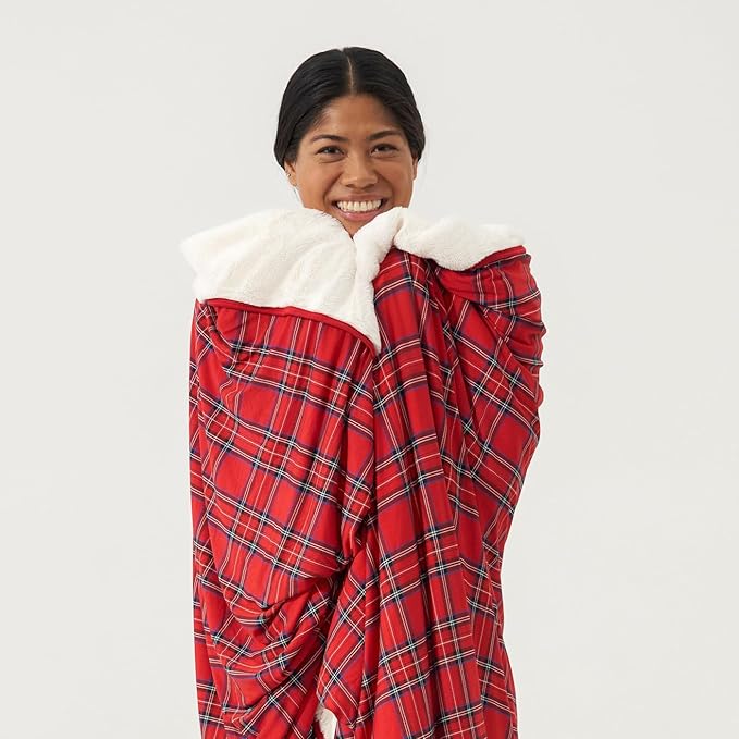 Little Sleepies Christmas Blanket, Soft Viscose from Bamboo Christmas Throw Blanket for Baby Boys & Girls, Lightweight, 65" x 85", Oversized (Holiday Plaid)