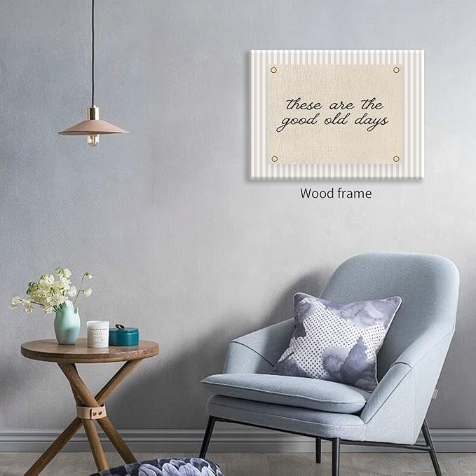 These Are the Good Old Days Wall Art Inspirational Quotes Poster 24x36 inch Framed Modern Minimalist Positive Affirmations Canvas Prints for Office Bedroom Wall Decor