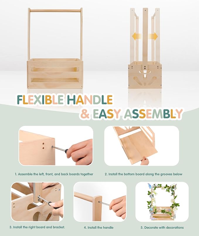 Wooden Baby Shower Crate Closet-Baby Shower Basket with String Lights Butterfly Welcome Gift Basket Wooden Crate for Baby Gift Basket Newborn Boys Girls Pregnancy Gifts-Small Baby Shower Gifts