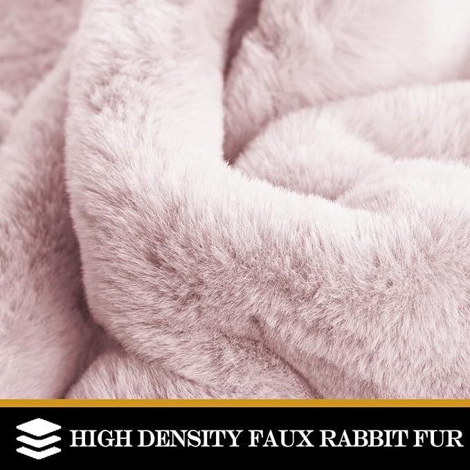 Latepis Pink Rugs for Bedroom Grils 4x6 Washable Fluffy Non-Slip Rug Soft Faux Rabbit Fur Furry Rug for Living Room, Playroom, Nursery and Dorm