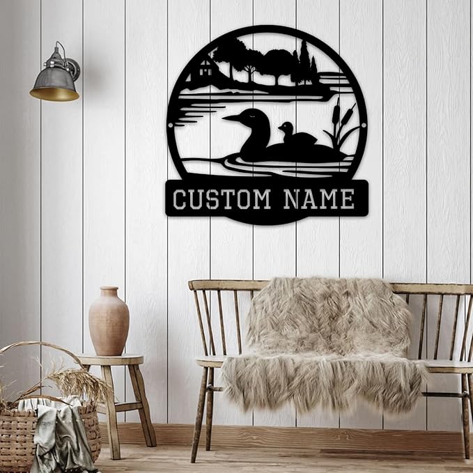 Custom Duck Metal Wall Sign, Personalized Duck Metal Wall Art, Custom Family Name Sign, Farm Decor, Cabin Decor, Porch Sign