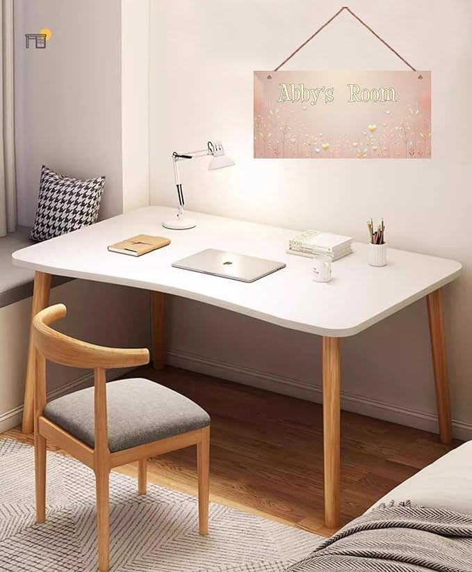 Personalized Vintage Heart Art Décor For Kids Room Custom Name Door Wall Decor, Flowers Floral Nursery Art Plate For Girls Bedroom Home Club Cabin Garage Bar