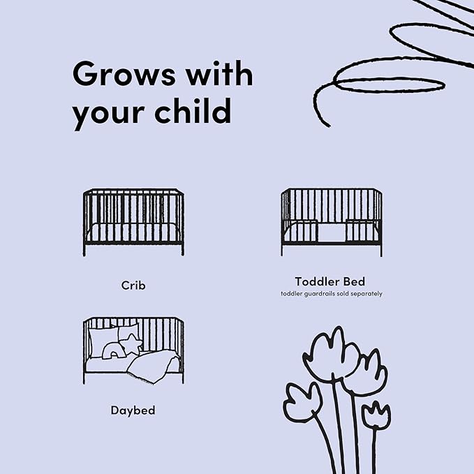 Storkcraft Santos Convertible Crib (Olive & Natural) – GREENGUARD Gold Certified, Fits Standard Crib Mattress, Converts to Toddler Bed and Daybed, 4 Adjustable Mattress Heights, Rounded Edges