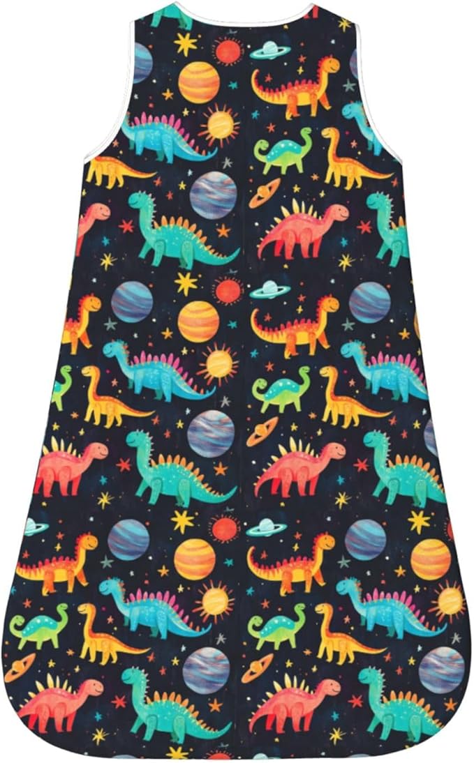 Baby Sleep Sack Sleeveless Sleeping Bag Wearable Blanket Soft Breathable Toddler Sleep Bag Colorful Dinosaur