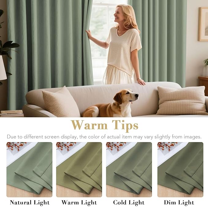 H.VERSAILTEX Blackout Curtains for Bedroom Thermal Insulated Room Darkening Living Room Curtains 63 Inch Long Grommet Privacy Protection Window Curtain Panels/Drapes for Nursery, 2 Panels, Cyan