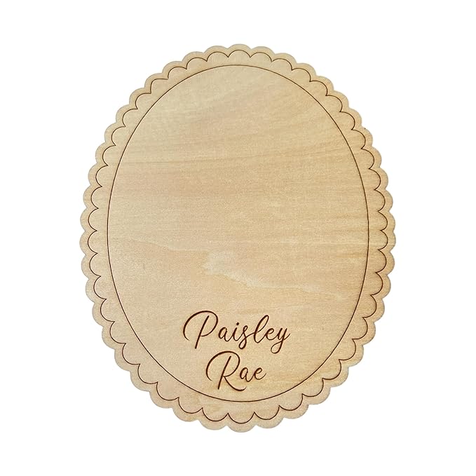 Personalized Baby Footprint Name Sign – Custom Engraved Wooden Birth Announcement Plaque - Baby Shower - Newborn Keepsake (Footprint Sign)