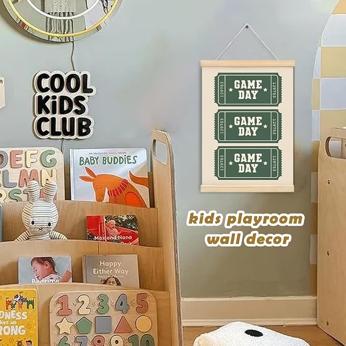 ShowDraven Boy Nursery Decor, Alphabet for Classroom Wall Motivational Bedroom Nursery Playroom Decorations, Gifts for Boys Nursery Kids Game Day, 12x16 Inch