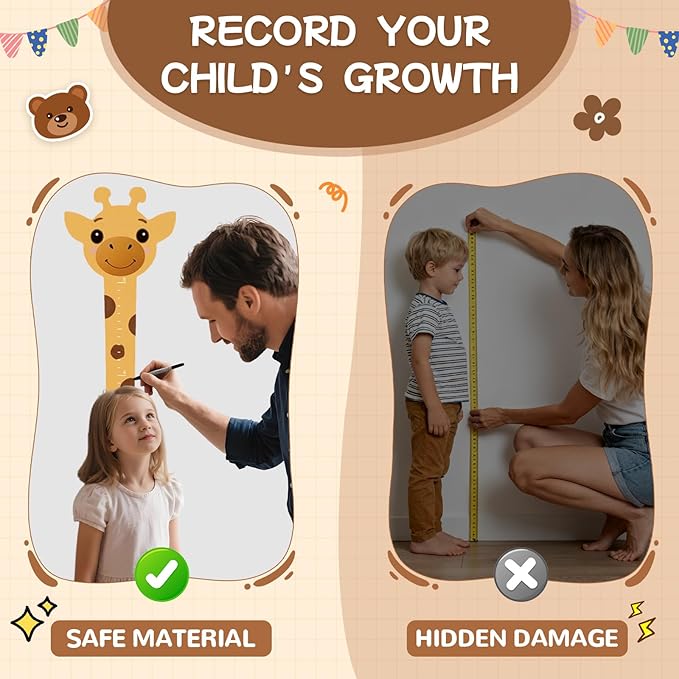 Personalized Wooden Llama Growth Chart Ruler,Custom Name Kids Height Measurement Wall Sticker,Kids Growth Chart Ruler Nursery Decor Toddler Kid Room Decoration
