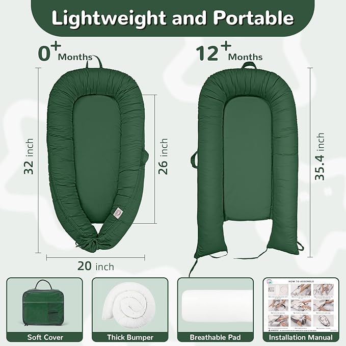 Baby Lounger, Infant Lounger for Newborn,Portable Baby Nest Cover Breathable & Soft, Newborn Essentials