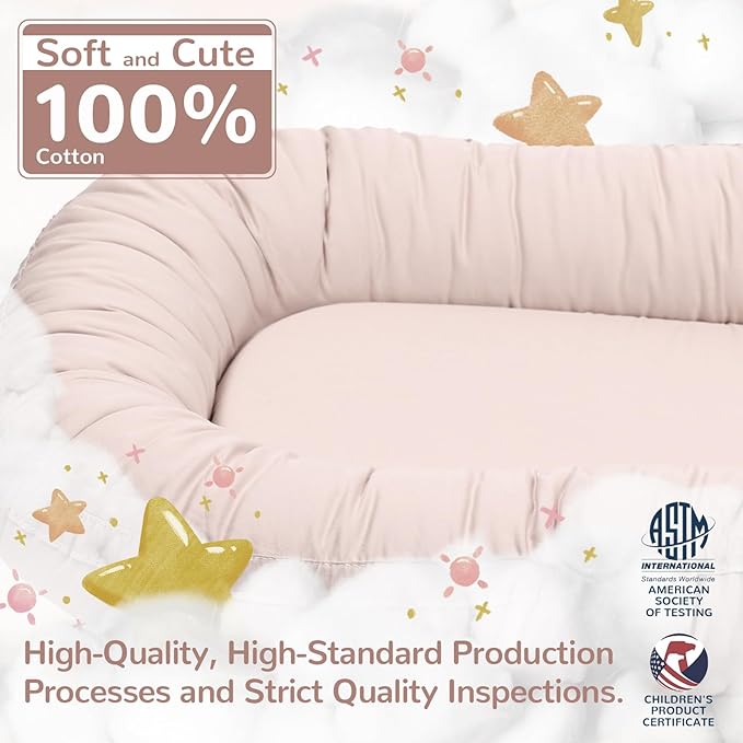 Baby Lounger, Infant Lounger for Newborn,Portable Baby Nest Cover Breathable & Soft, Newborn Essentials