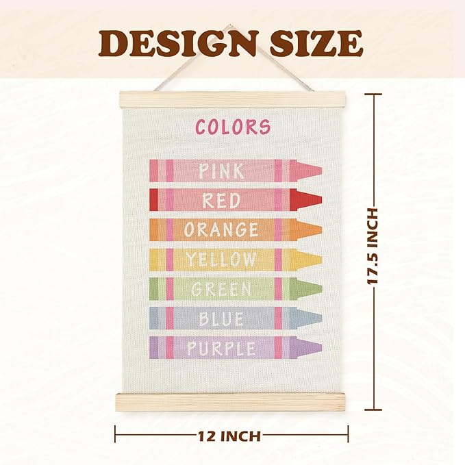 Supwhd Shapes Colors Posters for Classroom Wall, Shapes Colors Learning Poster Hanger Frame Wall Decor for Classroom Nursery Kids Room Playroom Preschool Decor, 12x16 Set of 2（Pink）