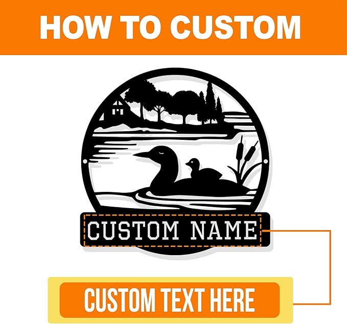 Custom Duck Metal Wall Sign, Personalized Duck Metal Wall Art, Custom Family Name Sign, Farm Decor, Cabin Decor, Porch Sign
