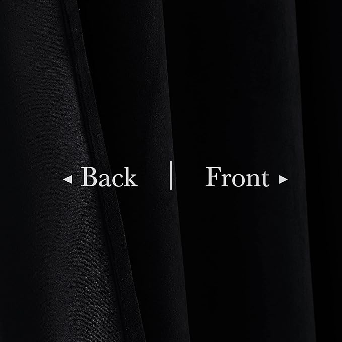 StangH Blackout Velvet Curtains 90 inches Thermal Insulated Privacy Drapes for Bedroom Light Control & Privacy Perfect for Theater Living Room Sliding Door, W62 x L90, 2 Panels