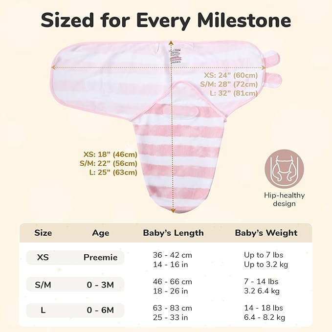 Mama Cheetah Preemie Swaddle Sack, Organic Swaddling Sleep Sacks for Preemies, Swaddle Blanket Wrap, Easy Swaddles for Premature Baby Girl 4-7 lbs, Newborn Essentials, 3-Pack, Cotton
