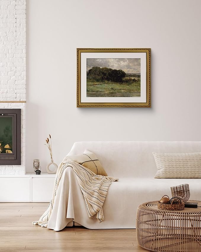 ARPEOTCY Vintage Gold Framed Large Wall Art, Swale Land Scenery Retro Paintings, Canvas Prints Artwork with Antique Frame, Victorian Wall Picture Decor for Room Gallery Living Room 16x20 inch