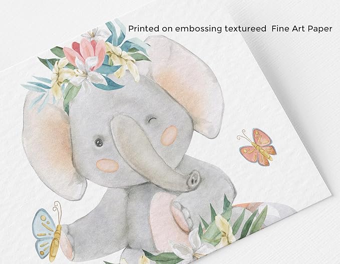 Safari Animal Nursery Decor Prints - Set of 6 Watercolor Sea - Gift Jungle Designs Baby Room 8X10 Unframed