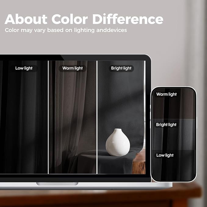 100% Blackout Curtains for Bedroom, Double Layer Black Curtains, Black Out Curtain 96 inch Long with Sheer Overlay for Living Room, Room Darkening Window Drapes with Grommet, 52" W x 96" L