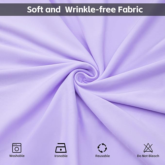 Lavender Backdrop Curtains for Wedding Parties, 10x7FT Wrinkle Free Photo Backdrop Curtains for Wedding Birthday Party Baby Shower, Fabric Drape with Rod Pockets 5ft x 7ft, 2 Panels