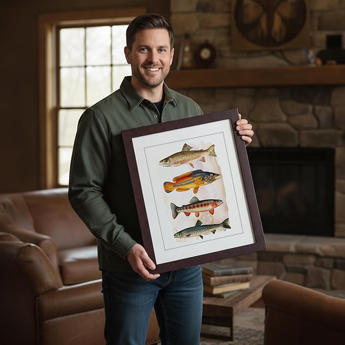 DREAM BIG PRINTABLES Vintage Fishing Decor Art Print - Unframed - 11x14 | Farmhouse Decor | Wall Art for Cabin, Lake House, or Fishing Enthusiast | Made in USA