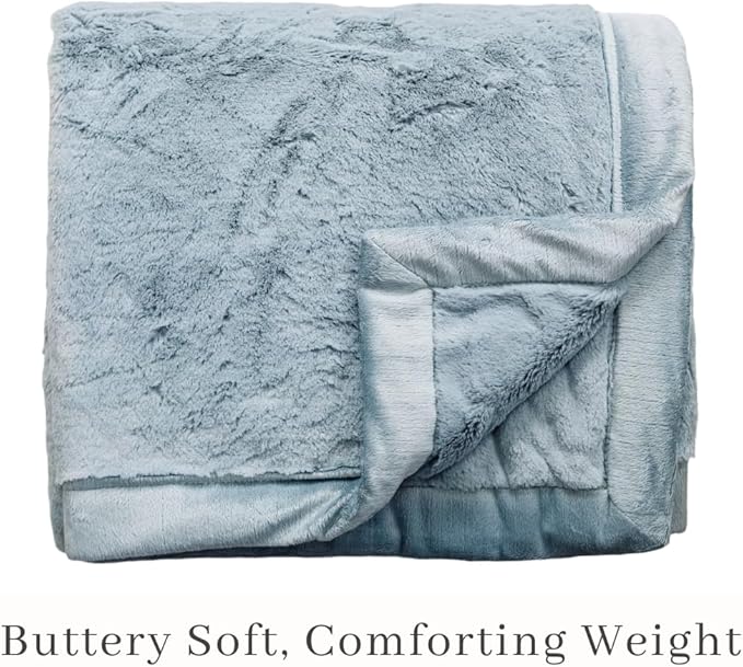 SARANONI Oversized Luxury Blanket | Breathable Super Soft, Lush, Plush Comfy Blankets for Adults | Slate - X-Large 60” x 80”