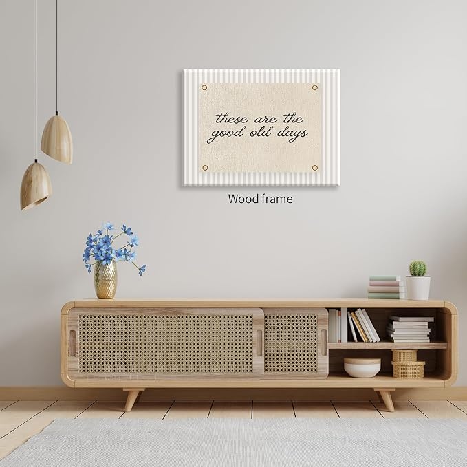 These Are the Good Old Days Wall Art Inspirational Quotes Poster 24x36 inch Framed Modern Minimalist Positive Affirmations Canvas Prints for Office Bedroom Wall Decor