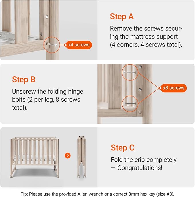 MAMAZING EvoNook 6-in-1 Convertible Mini Crib, 100% New Zealand Wood, 4 Adjustable Mattress Heights, Crib with Mattress,GREENGUARD Gold Certified, Washed Natural