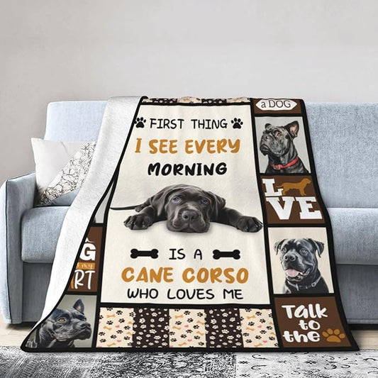 Cane Corso Blanket Cane Corso Decor Throw Blanket Super Soft Flannel Lightweight Fluffy Plush Fuzzy Fleece Stuff Blanket Gifts for Dog Lover Girl Woman Adults Man Boys Kids for Bedding Sofa 50"X60"