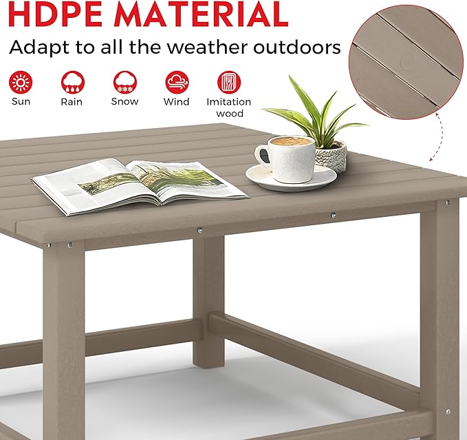 Costaelm Outdoor Kids Table, Toddler Dinner Table Baby Desk Outdoor Childrens Party Tables for Arts & Crafts, Snack Time, Multi-Activity Desk for Ages 2-8 in Classroom/Outside, Weathered Wood