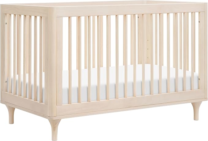 babyletto Lolly 3-in-1 Baby Crib Convertible to Toddler Bed & Daybed - GREENGUARD Gold Certified - 4 Adjustable Heights - Includes Toddler Conversion Kit - Made of 100% Solid Wood - Washed Natural